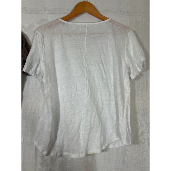 Poetry T Shirt Lot 10 Large White 100% Linen Brown Hemp Cotton READ - Picture 7 of 9